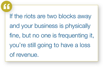 Civil unrest can damage a business